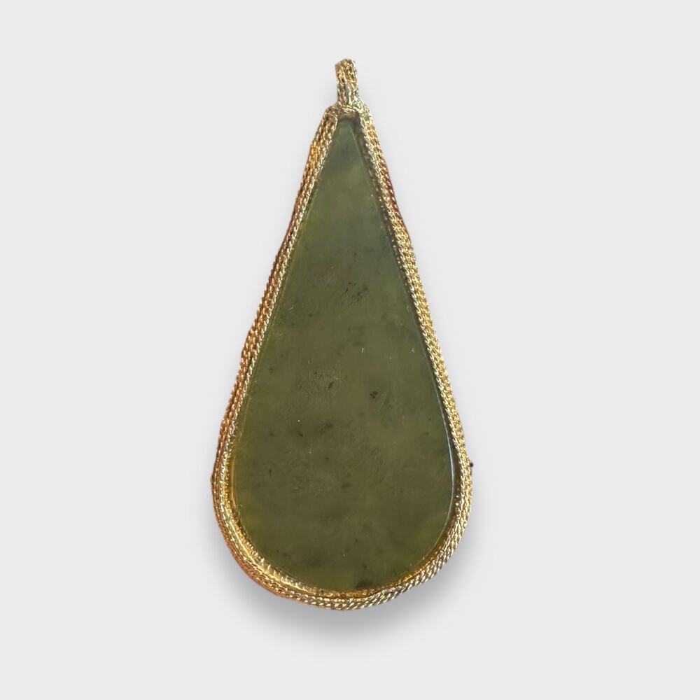 Swoboda Inc Green Semi Opaque Teardrop Pendant